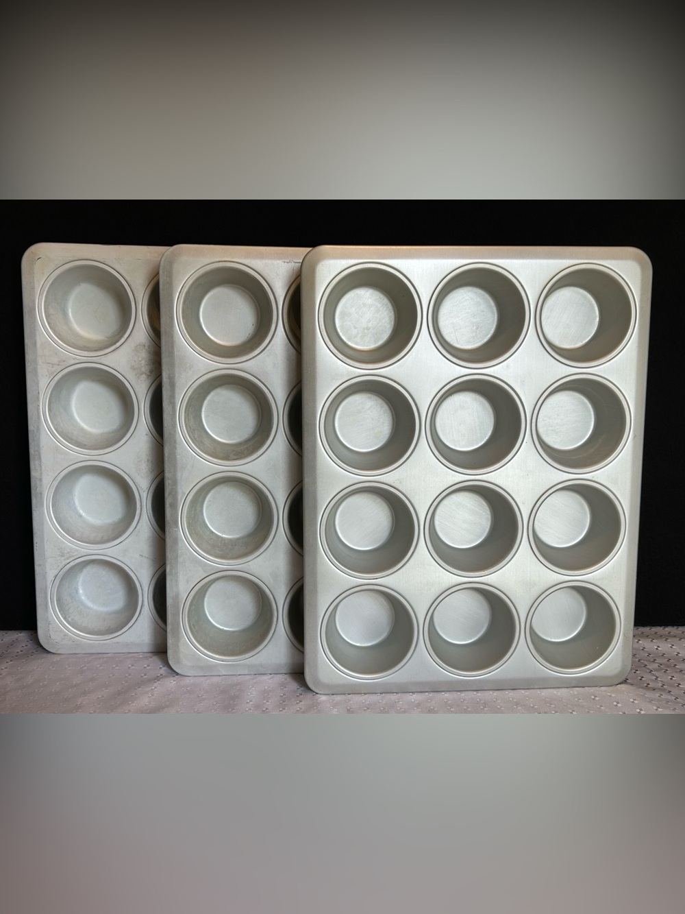 IKEA 209 22 Muffin Pans Cupcake Baking Pan Stainless Steel Set of 3